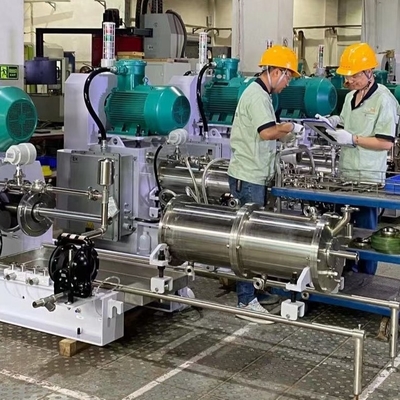 Axis Discharge 55kw Horizontal Bead Mill For Dyestuff , Ink , Paper Making LFP